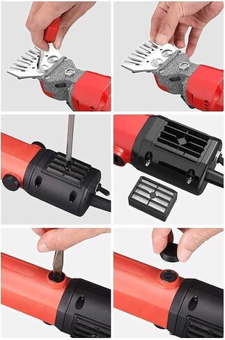 Heavy Duty Sheep Shears, Sheep Shears Electric Clippers, 1200W Professional Electric Wool Shear for Shaving Fur Wool in Sheep, Goats, Cattle, Farm Pet, Red 13 Straight Tooth in Saudi Arabia