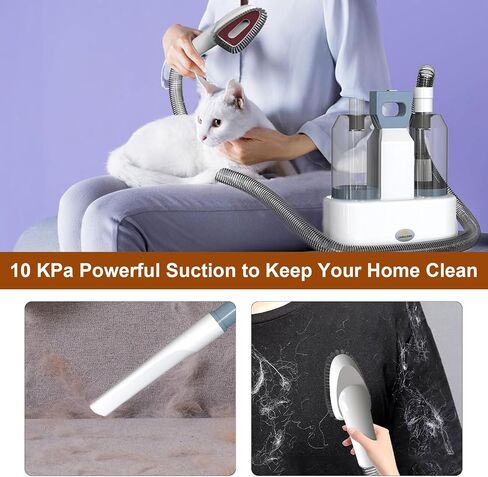 مجموعة العناية بالكلاب والقطط، مكنسة كهربائية كبيرة 2.5 لتر لتساقط قصافة الكلاب منخفضة الضوضاء، ادوات تمشيط الحيوانات الاليفة قوية الشفط، مجفف للحيوانات الاليفة مع ادوات تنظيف للكلاب والقطط والحيوانات in Kuwait