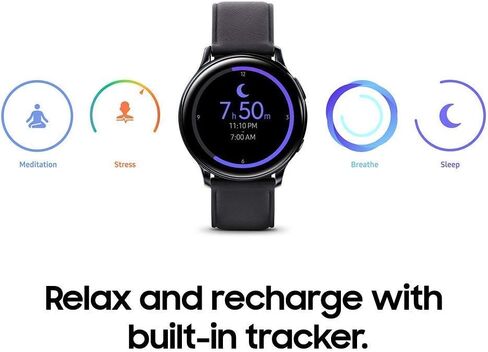 Samsung Galaxy Watch Active 2 (40mm, GPS, Bluetooth) Smart Watch with Advanced Health Monitoring, Fitness Tracking, and Long Lasting Battery, Black, SM-R830NZKCXAR (Renewed) in Saudi Arabia