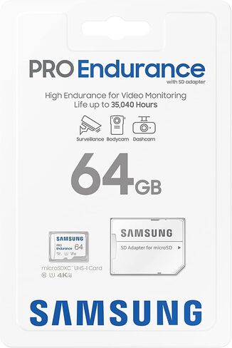 Samsung PRO Endurance 64GB microSDXC UHS-I U1 100MB/s Video Monitoring Memory Card with Adapter (MB-MJ64KA) in Saudi Arabia