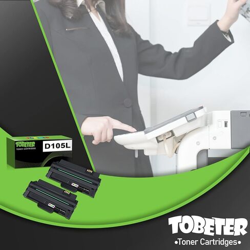 استبدال خرطوشة حبر D105L متوافقة مع ToBeter لجهاز Samsung MLT-D105 D105L MLT105L عالي الإنتاجية لطابعة SCX-4623F SCX-4623FN ML-2525W ML-2525 ML-2545 ML-1915 ML-2540 SCX-4600 SF-650 (2 أسود) in Saudi Arabia