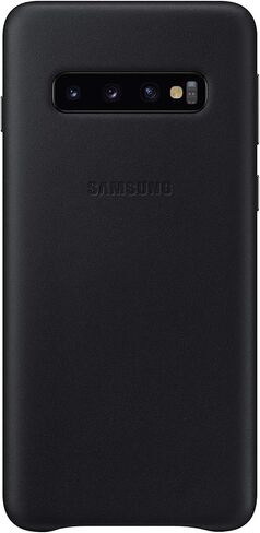 SAMSUNG Original Galaxy S10 Protective Leather Back Cover Case, Black in Saudi Arabia