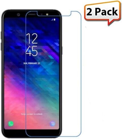 Screen Tempered Glass for Samsung Galaxy A6 2018, 2 PCS Screen Protector 9H 2.5D Phone Protective Film for Samsung A6 [Not Full Cover Screen] in Saudi Arabia