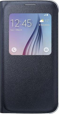 Samsung S-View Flip Cover for Samsung Galaxy S6 - Black Sapphire Fabric in Saudi Arabia