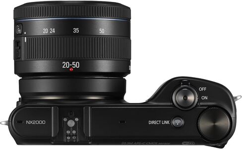 Samsung NX2000 20.3MP CMOS Smart WiFi Mirrorless Digital Camera with 20-50mm Lens and 3.7" Touch Screen LCD (Black) (OLD MODEL) in Saudi Arabia