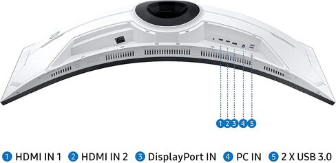 شاشة ألعاب سامسونج 49 بوصة، شاشة منحنية فائقة الاتساع، 240 هرتز 1 مللي ثانية، Quantum Mini LED، G-Sync، ارتفاع الشاشة القابل للتعديل، HDR 2000، Odyssey Neo G9، G95NA (LS49AG952NNXZA) (متجدد) in Saudi Arabia