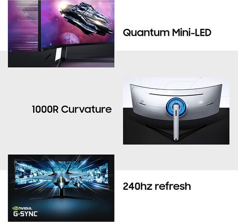 شاشة ألعاب سامسونج 49 بوصة، شاشة منحنية فائقة الاتساع، 240 هرتز 1 مللي ثانية، Quantum Mini LED، G-Sync، ارتفاع الشاشة القابل للتعديل، HDR 2000، Odyssey Neo G9، G95NA (LS49AG952NNXZA) (متجدد) in Saudi Arabia