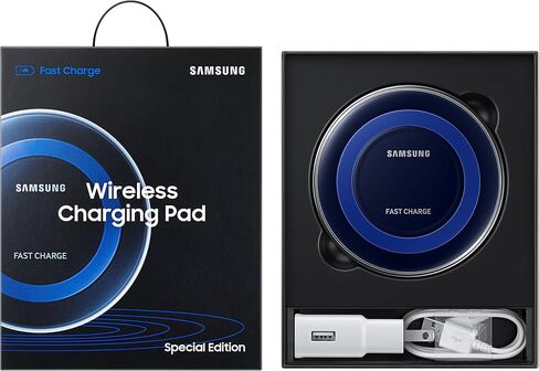 SAMSUNG Qi Certified Fast Charge Wireless Charger Pad (Special Edition) - US Version - Black/Blue in Saudi Arabia