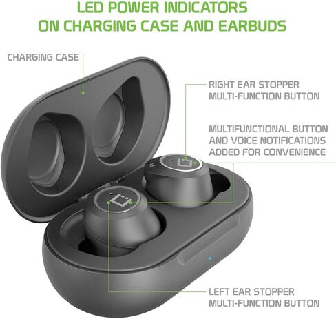 Wireless V5 Bluetooth Earbuds Compatible with Samsung Galaxy S20+ 5G with Charging case for in Ear Headphones. (V5.0 Black) in Kuwait
