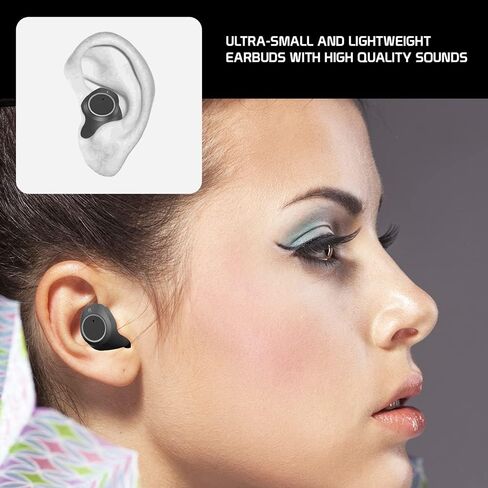 Wireless V5 Bluetooth Earbuds Works for Samsung Galaxy A32 5G with Charging case for in Ear Headphones. (V5.0 Black) in Saudi Arabia