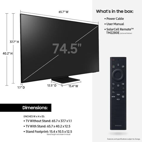 SAMSUNG 75-Inch Class QLED Q60B Series - 4K UHD Dual LED Quantum HDR Smart TV with Alexa Built-in (QN75Q60BAFXZA, 2022 Model) (Renewed) in Saudi Arabia