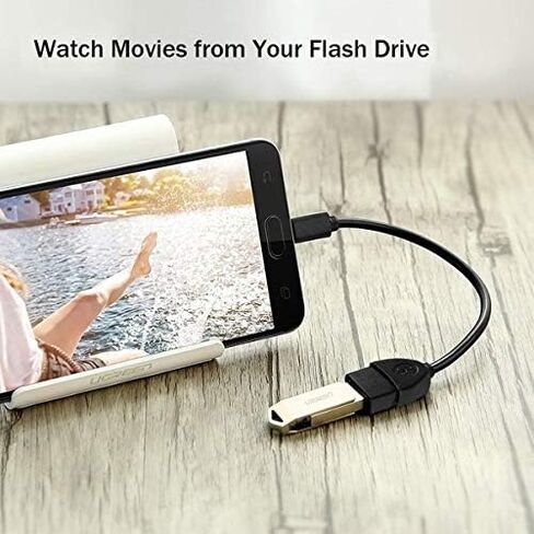 Micro USB to OTG Works with Samsung Galaxy J3 (2017) DUOS Direct On-The-Go Connection Kit and Cable Adapter! (Black) in Kuwait