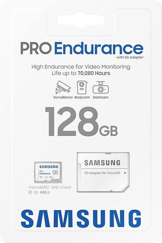 Samsung PRO Endurance 128GB microSDXC UHS-I U3 100MB/s Video Monitoring Memory Card with Adapter (MB-MJ128KA) in Saudi Arabia