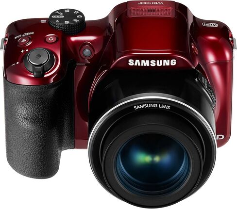 كاميرا سامسونج WB1100F 16.2 ميجابكسل CCD ذكية واي فاي وNFC رقمية مع تكبير بصري 35x، شاشة LCD 3.0 بوصة وفيديو عالي الدقة 720 بكسل (أحمر) (متجدد) in Kuwait