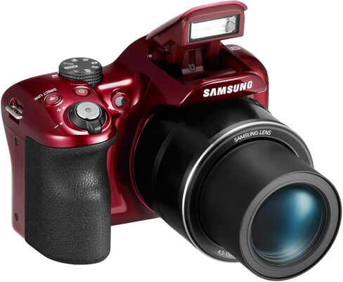 كاميرا سامسونج WB1100F 16.2 ميجابكسل CCD ذكية واي فاي وNFC رقمية مع تكبير بصري 35x، شاشة LCD 3.0 بوصة وفيديو عالي الدقة 720 بكسل (أحمر) (متجدد) in Kuwait