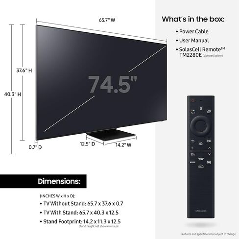 SAMSUNG 75-Inch Class Neo QLED 8K QN800B Series Mini LEDs Quantum HDR 32x Smart TV with Alexa Built-in (QN75QN800BFXZA, 2022 Model) (Renewed) in Saudi Arabia