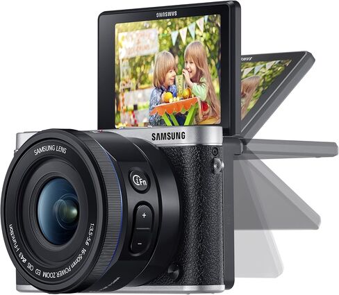 Samsung EV-NX3000BEIUS Wireless Smart 20.3MP Compact System Camera with 3-Inch LCD and 20-50mm Compact Zoom (Black) in Saudi Arabia
