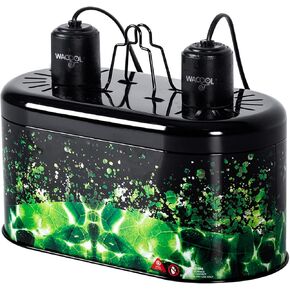 WACOOL Reptile Dome Light Dual Fixture for 2 Reptile Light Bulbs, Optical Reflector Lampshade for Tropical Desert Reptile Heat Lamp UVB Light Dual Combo Kit with 2 Indenpent Switches