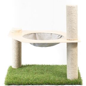 برج شجرة للقطط من On2 Pets مع سرير أرجوحة للقطط و3 أعمدة خدش، أثاث للقطط مصنوع في الولايات المتحدة الأمريكية in Kuwait