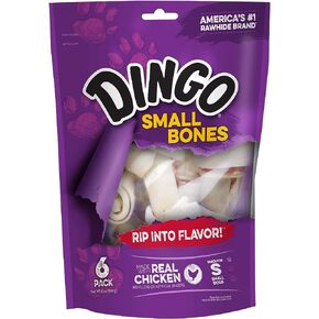 Dingo 156095 Rawhide Bones For Small Dogs, Chicken,White, 6-Count, 8 Ounces in Saudi Arabia