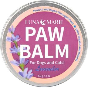 Paw Balm | 100% Natural Organic Nose & Paw Soother with Shea Butter & Coconut Oil | Paw Pad Balm for Dogs & Cats, Licksafe Paw Wax for Pets with Lavender Scent (Lavender Travel Size, 0.5 Oz)