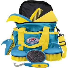 Derby Premium Comfort 9 Item Horse Grooming Kit (Blue/Yellow) in Saudi Arabia