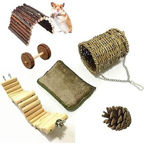 Pet Hammock Hamster Hanging Toy, 3 Piece Set House Hanging Bed Cage Toys for Small Animal Sugar Glider Squirrel Chinchilla Hamster Rat Playing Sleeping in Saudi Arabia