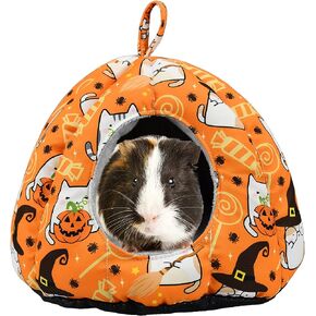 ShuRung Halloween Guinea Pig Hideout Bed Cave Hamster Hideout Bed House Winter Warm Cozy Fleece Washable for Dwarf Rabbit Bunny Ferret Hamster Chinchilla Hedgehog in Kuwait