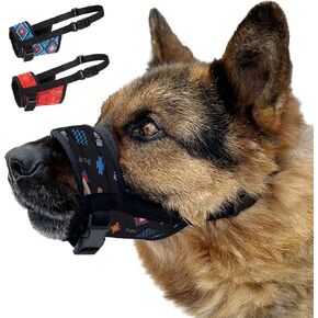 CollarDirect Dog Muzzle - Adjustable Soft Breathable Tribal Nylon Dog Mouth Guard Cover for Small, Medium and Large Dogs, Anti Chewing, Barking & Biting (Pattern 1; S) in Kuwait