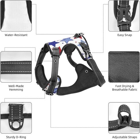 نجم البحر لا سحب الكلب تسخير للكلاب الكبيرة لا سحب المقود الكلب، قابل للتعديل كبير الكلب تسخير عاكس سترة الكلب تسخير، من السهل المشي الكلب تسخير للكلاب المتوسطة لا سحب تسخير الحيوانات الأليفة in Kuwait