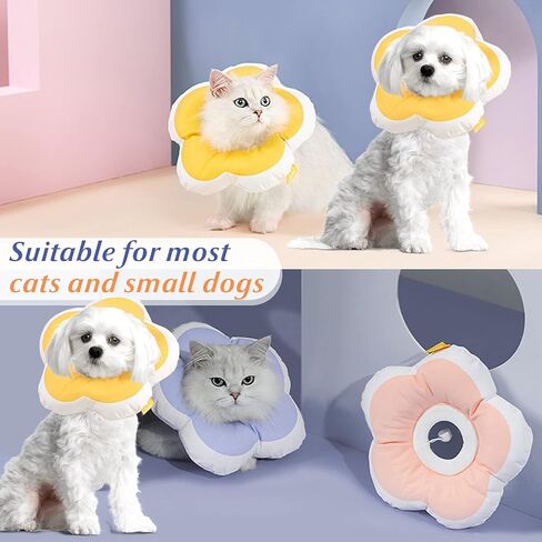 adnikia القط المخروط طوق لينة، القط الانتعاش طوق للماء زهرة القط المخاريط لوقف لعق قابل للتعديل طوق الإليزابيثي للقطط الكلاب الصغيرة لطيف القط طوق هريرة طوق (الأرجواني الفاتح، ق) in Kuwait