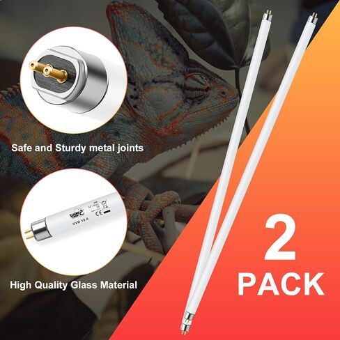 LUCKY HERP 2 حزمة T5 UVB 10.0 ضوء الزواحف 39W، UVA UVB أنبوب مصباح الفلورسنت، لمبة إضاءة UVB للسلاحف والحرباء والسلاحف والسحلية in Kuwait