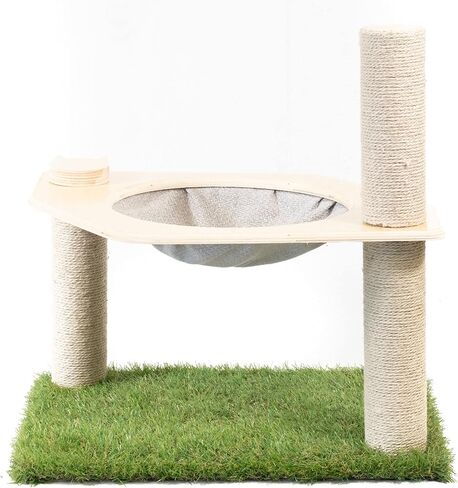 برج شجرة للقطط من On2 Pets مع سرير أرجوحة للقطط و3 أعمدة خدش، أثاث للقطط مصنوع في الولايات المتحدة الأمريكية in Kuwait