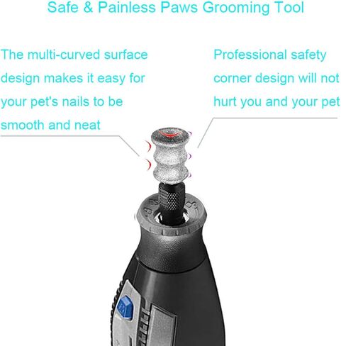 أداة تشذيب أظافر الكلاب من OVATAVO - أداة تزيين أظافر الكلاب من أجل Dremel - مرفق مطحنة أظافر الحيوانات الأليفة مقاس 1/8 بوصة للكلاب والقطط والحيوانات الصغيرة (2 لتر) in Kuwait