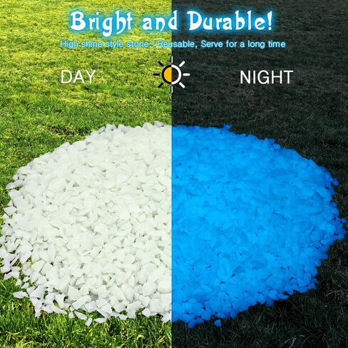 Glow in The Dark Gravel, Fluorescent Glow in The Dark Rocks Decorations Fish Tank Rocks Decorative Aquarium Gravel Stones for Garden Room Planter Aesthetic, 300g/ 0.66lb (3-5 mm, Blue Green) in Kuwait