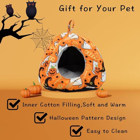 ShuRung Halloween Guinea Pig Hideout Bed Cave Hamster Hideout Bed House Winter Warm Cozy Fleece Washable for Dwarf Rabbit Bunny Ferret Hamster Chinchilla Hedgehog in Kuwait