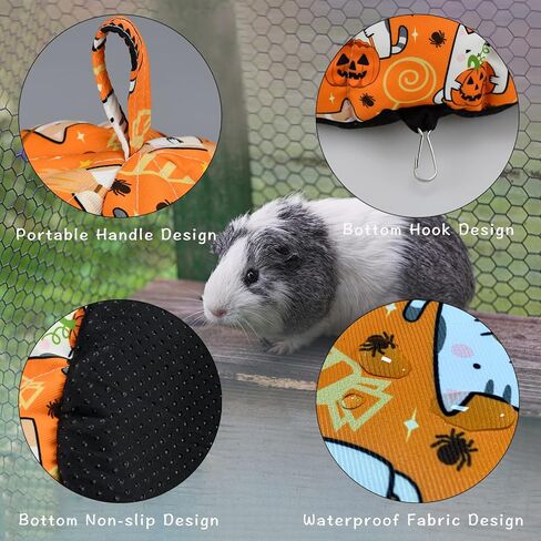 ShuRung Halloween Guinea Pig Hideout Bed Cave Hamster Hideout Bed House Winter Warm Cozy Fleece Washable for Dwarf Rabbit Bunny Ferret Hamster Chinchilla Hedgehog in Kuwait
