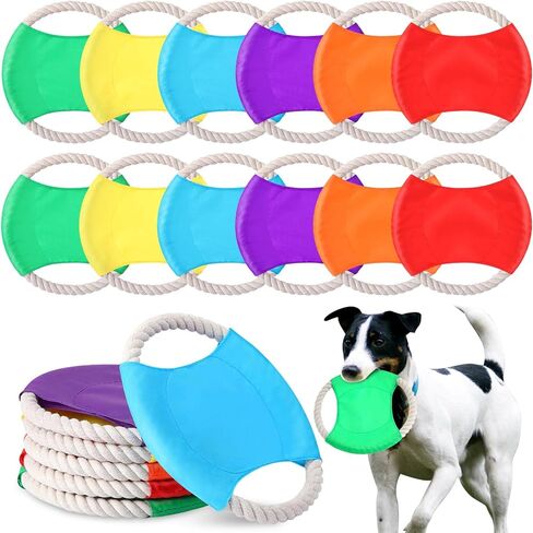 36 Pieces Flying Disc Dog Rope Toys Dog Toy Dog Training Toy Assortment Puppy Chew Rope Toy for Large Medium Small Breeds Pet Training Throwing Playing and Teething Clean in Saudi Arabia