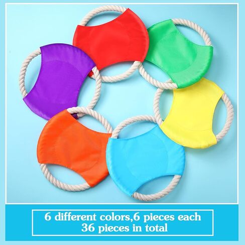 36 Pieces Flying Disc Dog Rope Toys Dog Toy Dog Training Toy Assortment Puppy Chew Rope Toy for Large Medium Small Breeds Pet Training Throwing Playing and Teething Clean in Saudi Arabia