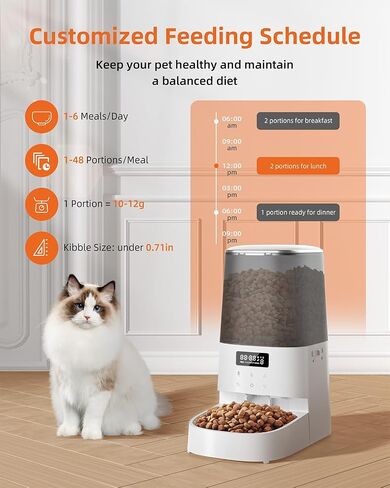 COKBER 5L Automatic Cat Feeder,Timed Feeder for Pets with 10S Voice Recorder,Auto Cat Feeder with Display LED Screen for Small Medium Dogs ，Dual Power Supply in Saudi Arabia