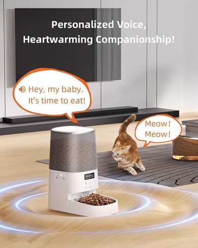COKBER 5L Automatic Cat Feeder,Timed Feeder for Pets with 10S Voice Recorder,Auto Cat Feeder with Display LED Screen for Small Medium Dogs ，Dual Power Supply in Saudi Arabia