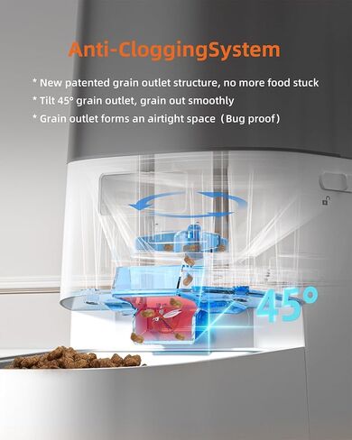 COKBER 5L Automatic Cat Feeder,Timed Feeder for Pets with 10S Voice Recorder,Auto Cat Feeder with Display LED Screen for Small Medium Dogs ，Dual Power Supply in Saudi Arabia