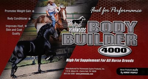 Body Builder 4000, Horse Weight Gain Supplement, High Fat and Energy Horse Weight Builder with Body Conditioning Horse Vitamins, Improves Hoof Quality - 25 LB Bag in Saudi Arabia