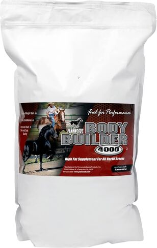 Body Builder 4000, Horse Weight Gain Supplement, High Fat and Energy Horse Weight Builder with Body Conditioning Horse Vitamins, Improves Hoof Quality - 25 LB Bag in Saudi Arabia
