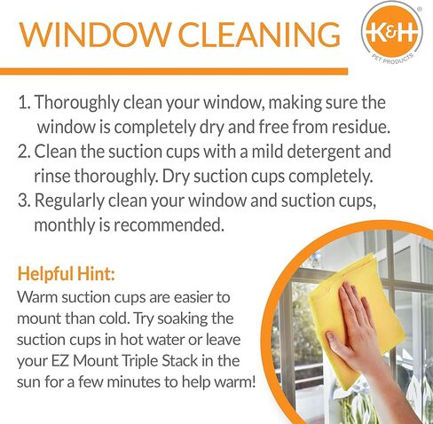 K&H PET Products سرير للقطط بعتبة النافذة، أرجوحة نافذة للقطط، مجثم نافذة للقطط قوي للقطط الكبيرة، سرير نافذة للقطط، أثاث للقطط، أرجوحة للقطط لنافذة قطط، رف للقطط - رمادي رباعي المكدس in Kuwait