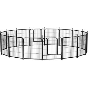PawGiant Dog Fence Playpen 24"/32"/40" Indoor Outdoor for Small/Medium/Large Dogs, Metal Pet Puppy Cat Exercise Fencing Gate Crate Cage Outside RV, Camping, Yard, Garden in Saudi Arabia