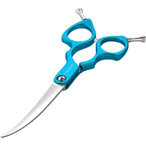 6.5" Dog Grooming Scissors - Ultra-Light Aluminum Handle, Straight Blade Cutting Shears for Dogs and Cats, Professional Pet Scissors, Quick Trimming, Sharp (Purple-Straight)