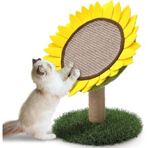 Cat Scratching Post, Sunflower Claw Scratching Post for Kitty, Natural Sisal Scratcher Board, Cute Furniture Interactive Activity Pad Toys for Kitten & Cat, 18x12 Inch in Kuwait