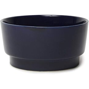 Waggo Heavy Ceramic Gloss Dog Bowl - Durable Stoneware Dog Food and Water Pet Dish (Large, Midnight)