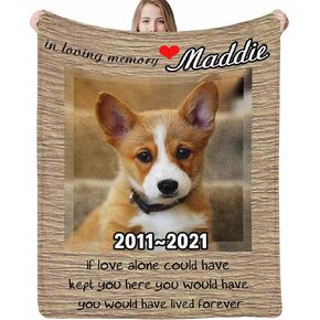 Custom Photo Blanket Best Memorial for Your Pets - Personalized Cozy Fleece Throws Blanket with Picture Upload for Dogs Cats Family Friends in Saudi Arabia